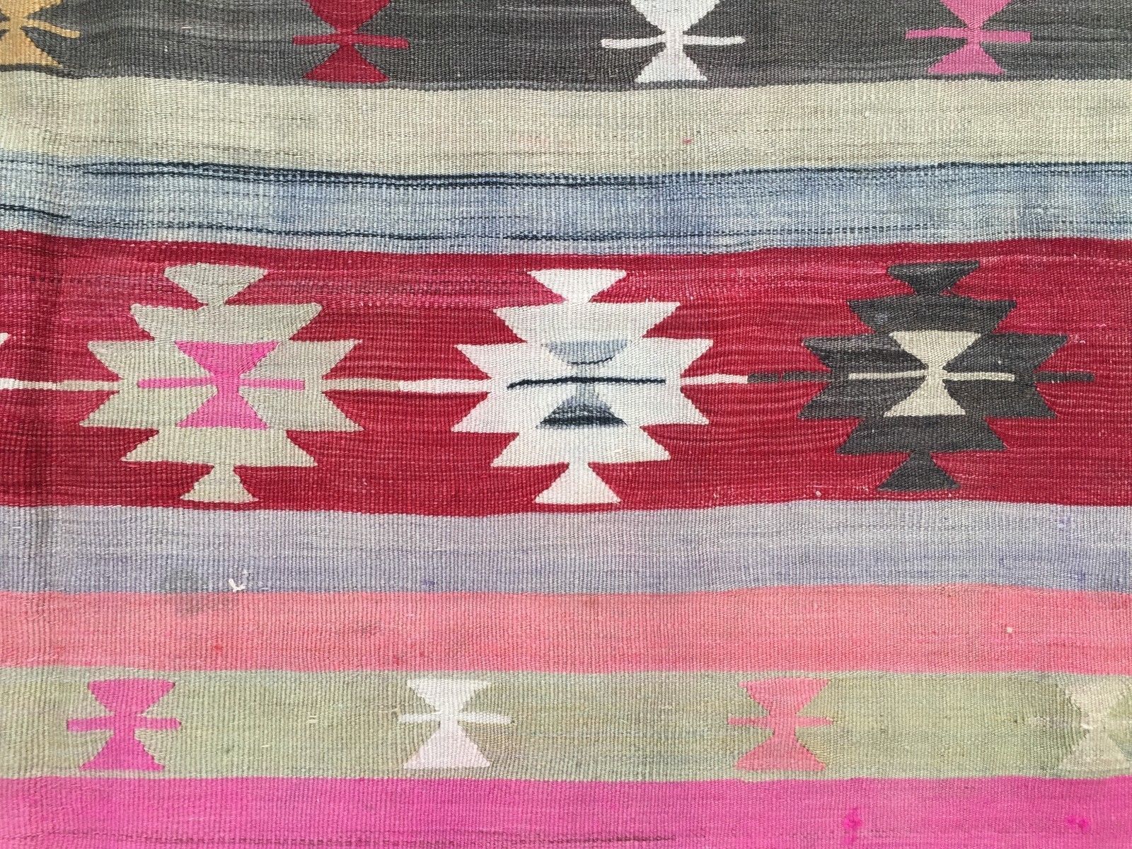 Vintage Turkish Kilim Kelim Rug 262x169cm Shabby Chic Wool, Country Home, Boho photo vintage
