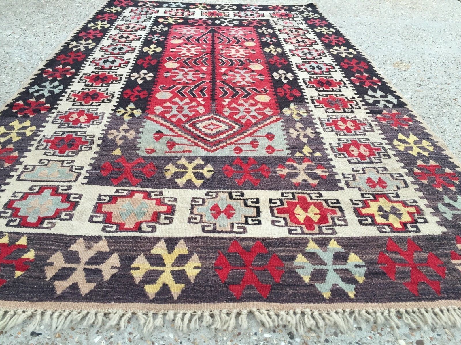 Antique Turkish Kilim Rug 180x108cm Shabby Vintage Old Wool Country Home Kelim photo Textiles