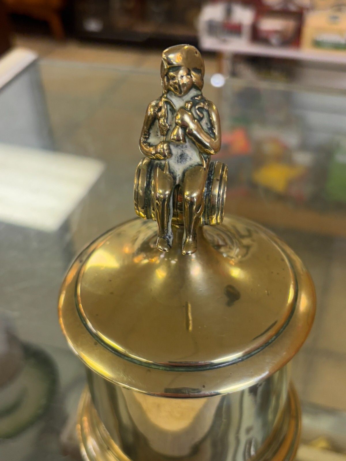 Antique Georgian Brass Tobacco/ Storage Jar With Pirate Finial Lid photo buy