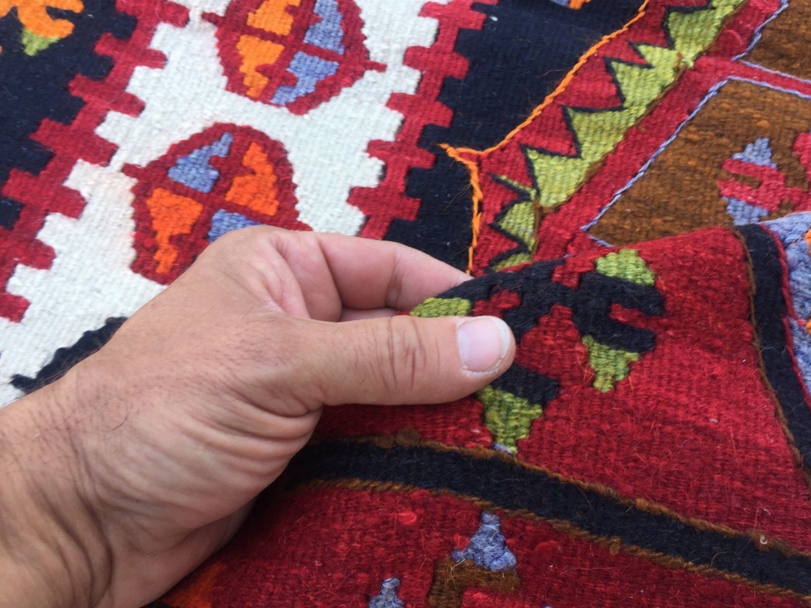 photo furniture Old Turkish Kilim Kelim Rug 222x107cm Country House Boho Vintage Rustic Antique