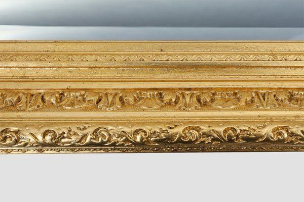 Baroque Gilt Facet Cut Wood Wall Mirror, France, 1850s photo vinterior