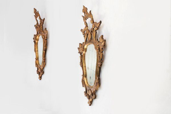 Rococo Venetian Giltwood Mirrors, Italy, 1850s, Set Of 2 photo buy