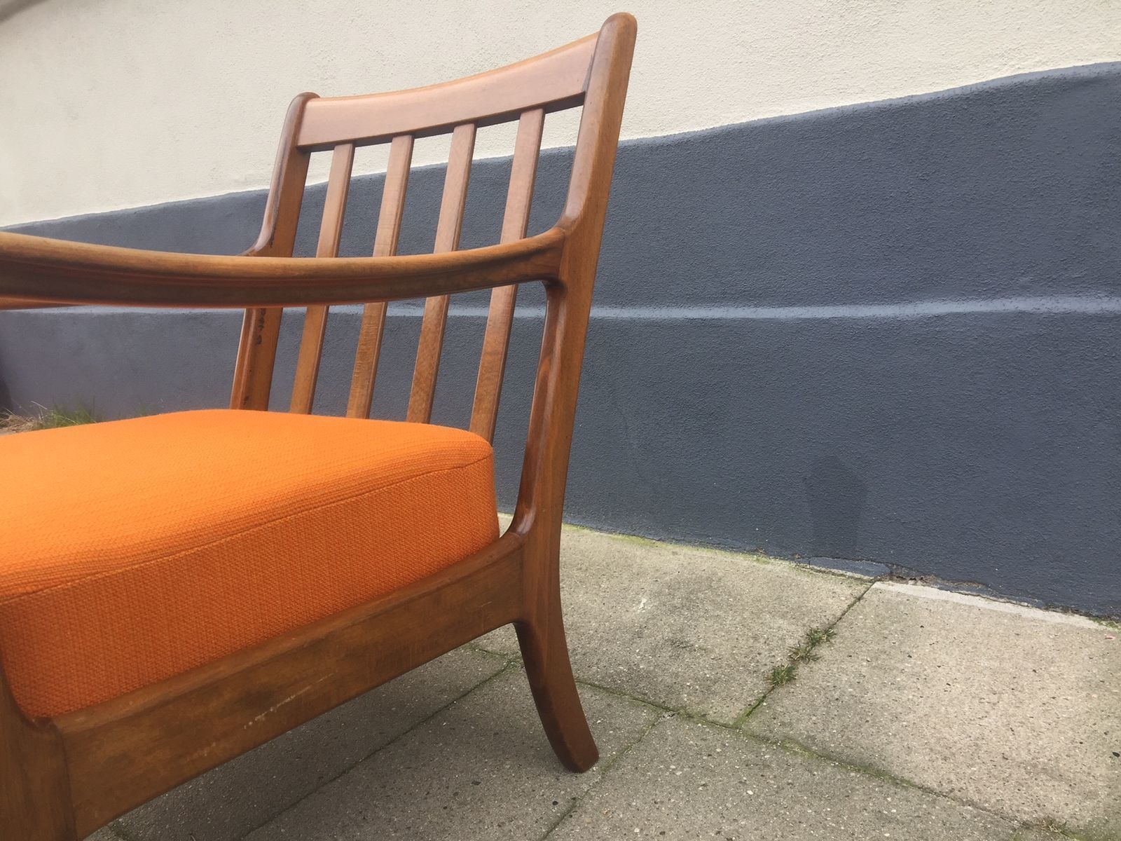 Mid Century Danish Stained Oak Easy Chair By Ole Wanscher For France & Daverkosen, 1950s photo 1346.0