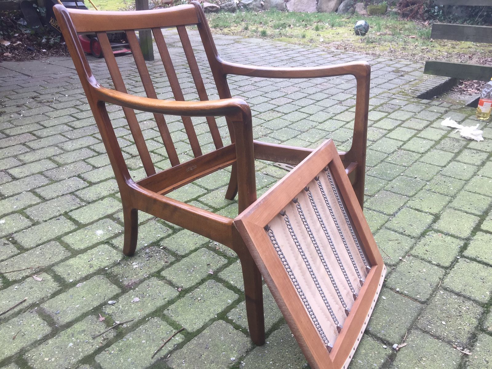 Mid Century Danish Stained Oak Easy Chair By Ole Wanscher For France & Daverkosen, 1950s photo buy