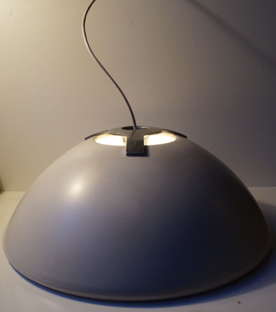 Large White Flying Saucer Pendant Lamp By Bjarne Bo For Fog & Morup, 1970s photo Lighting