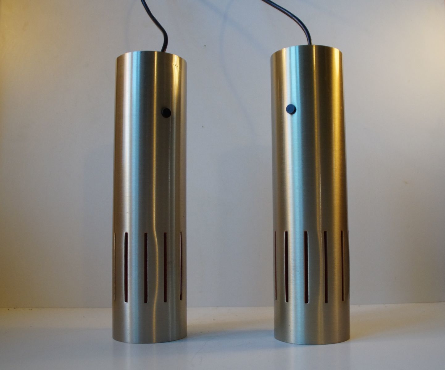 Danish Trombone Pendant Lamps By Jo Hammerborg For Fog & Morup, 1960s, Set Of 2