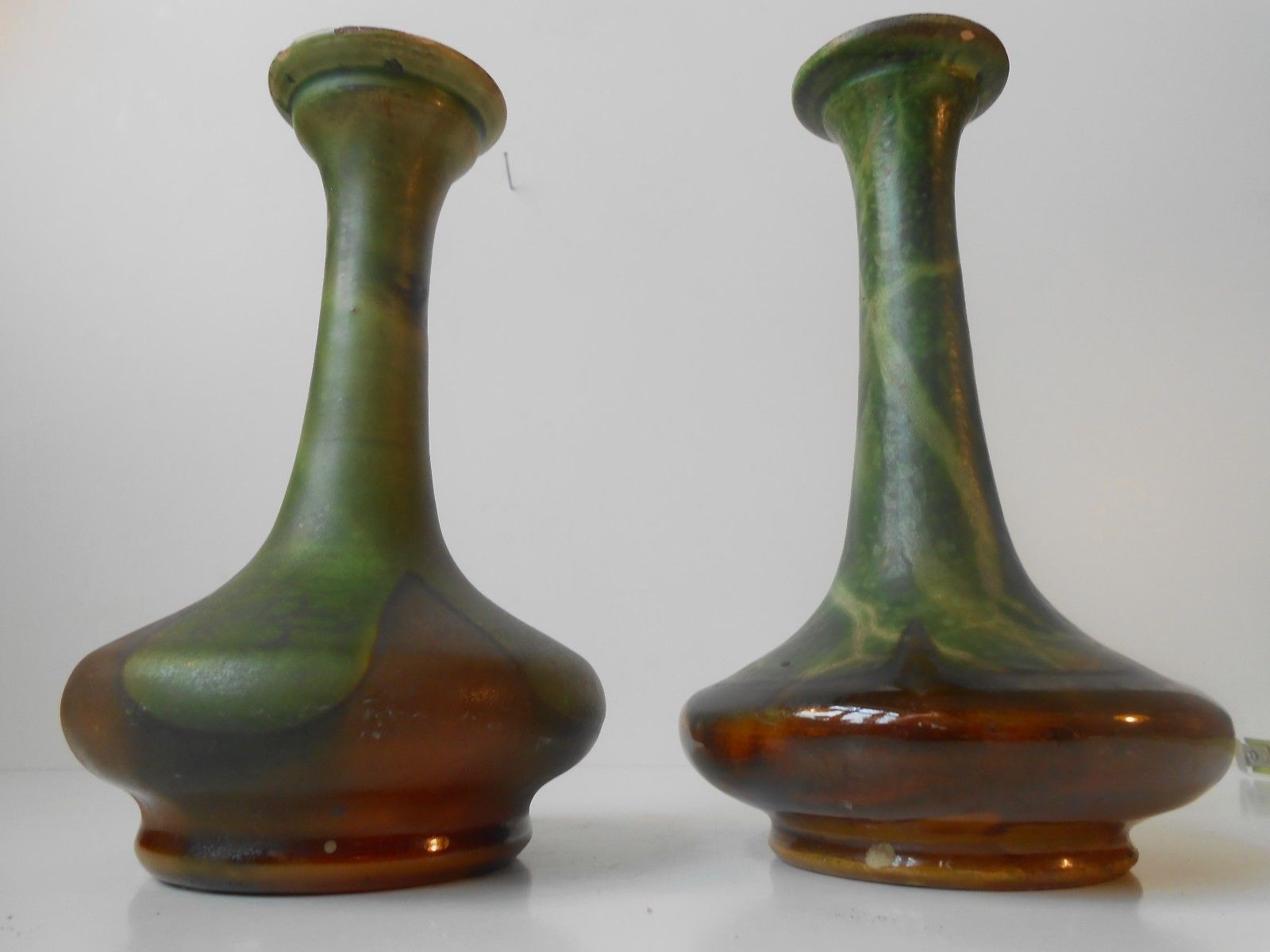 Danish Polychrome Pottery Vases By Hermann August Kähler, 1920s, Set Of 2 photo 352.0