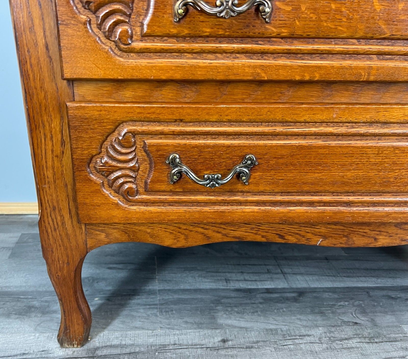 Vintage French Oak Secretary Desk – Bureau – Carved Writing Desk – Lot 3755 photo Furniture