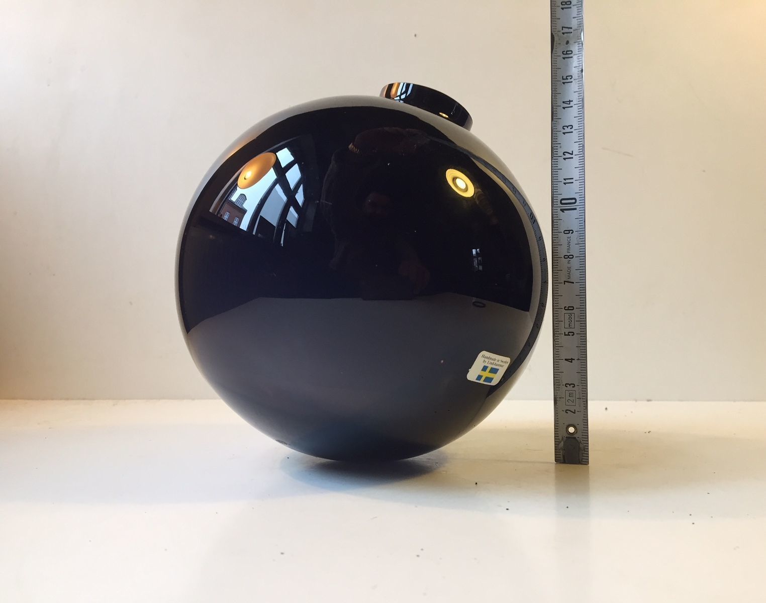 Rocking Spherical Glass Vase By Birgitta Watz For Lindshammar, 1995 photo 211.0