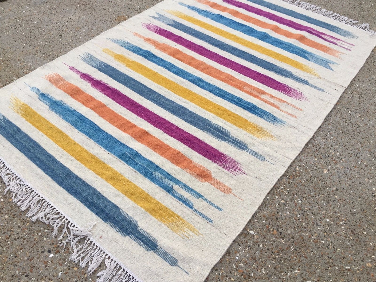 Kilim Rug 196x122cm Shabby Modern Wool Country Home Decor Kelim Turkish photo furniture