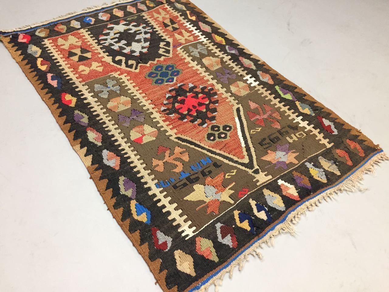 Traditional Turkish Kilim Rug 110x72cm Shabby Vintage Wool Country Home Kelim photo Textiles