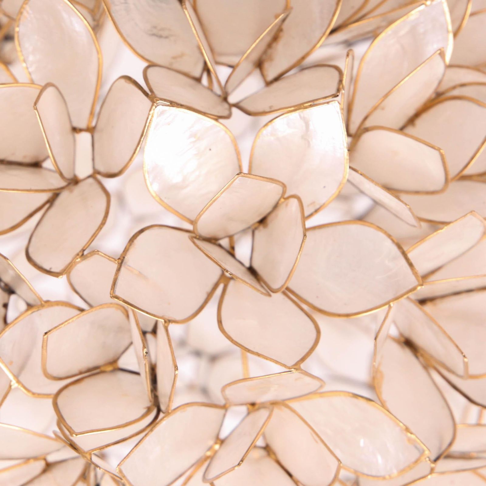 Set Of Mother Of Pearl And Gilded Metal Pendant Lights photo Lighting