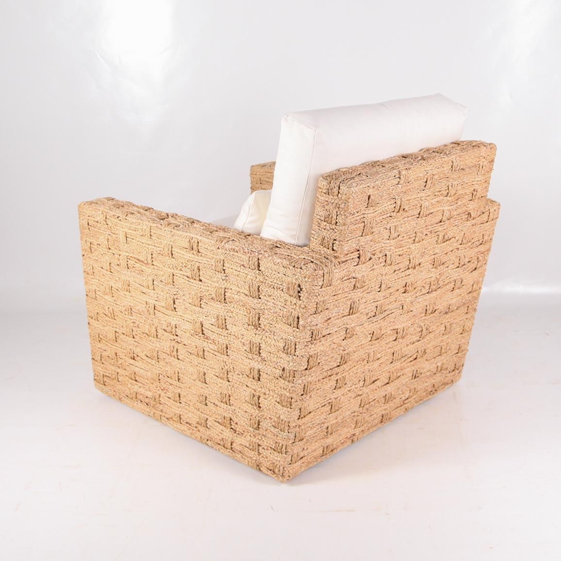 Paire Of Braided Seagrass Armchairs photo buy