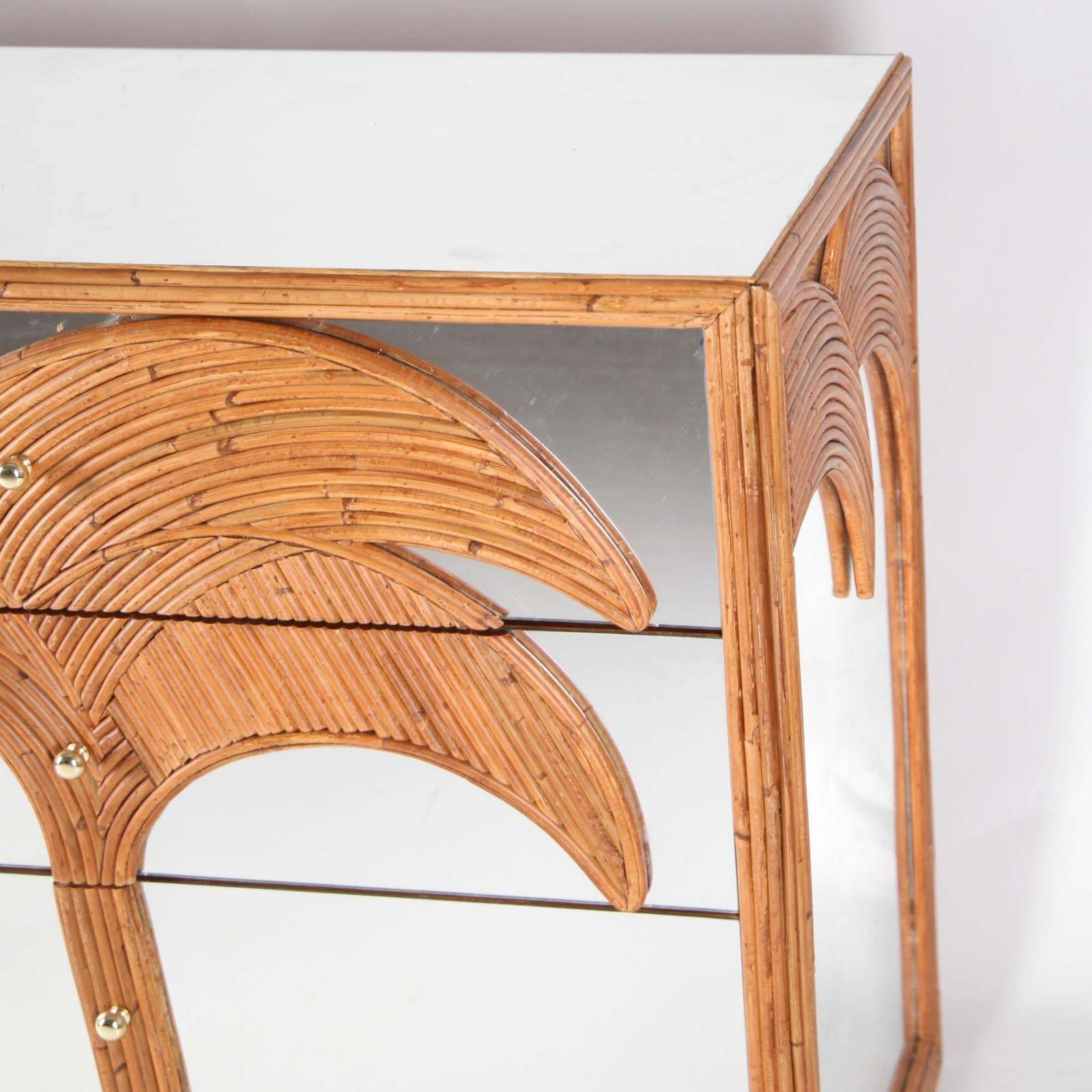 Rattan And Mirror Chest Of Drawers photo vintage