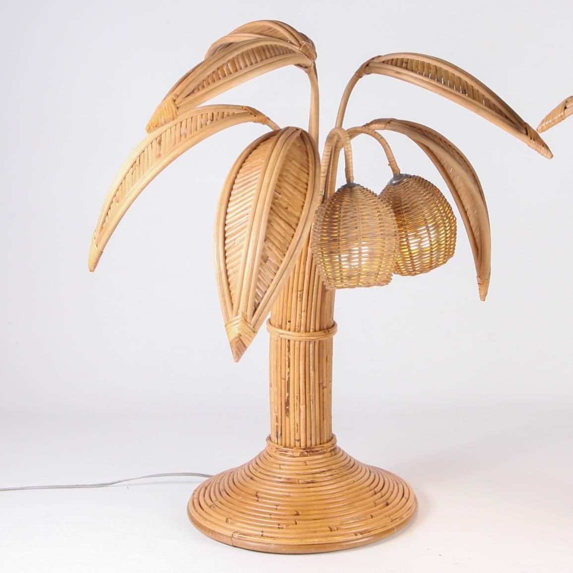 Rattan Coconut Tree / Palm Tree Table Lamp photo 1449.0