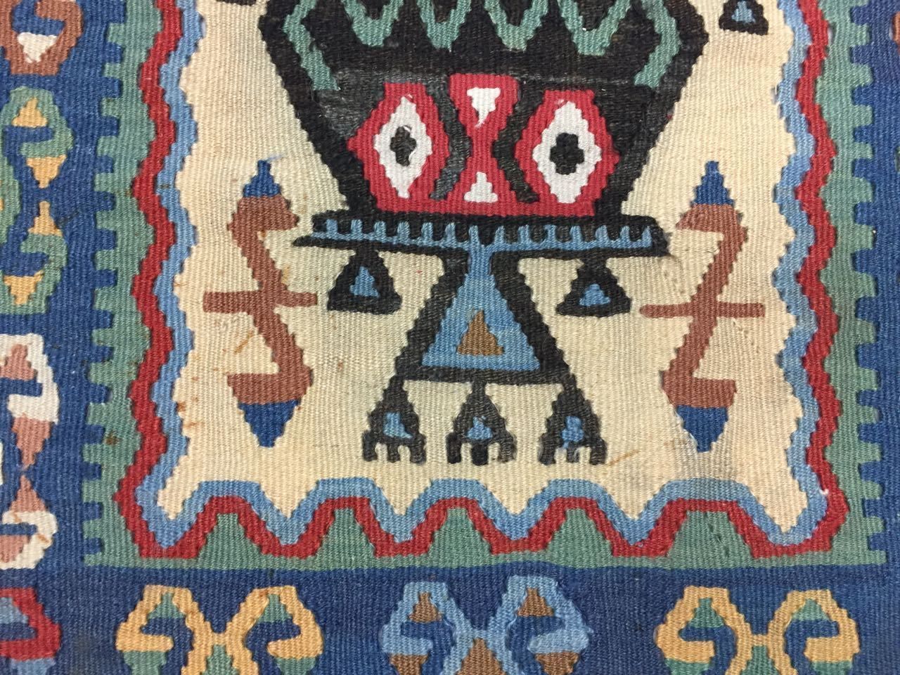 Traditional Turkish Kilim Rug 127x61cm Shabby Vintage Wool Boho Kelim photo Textiles