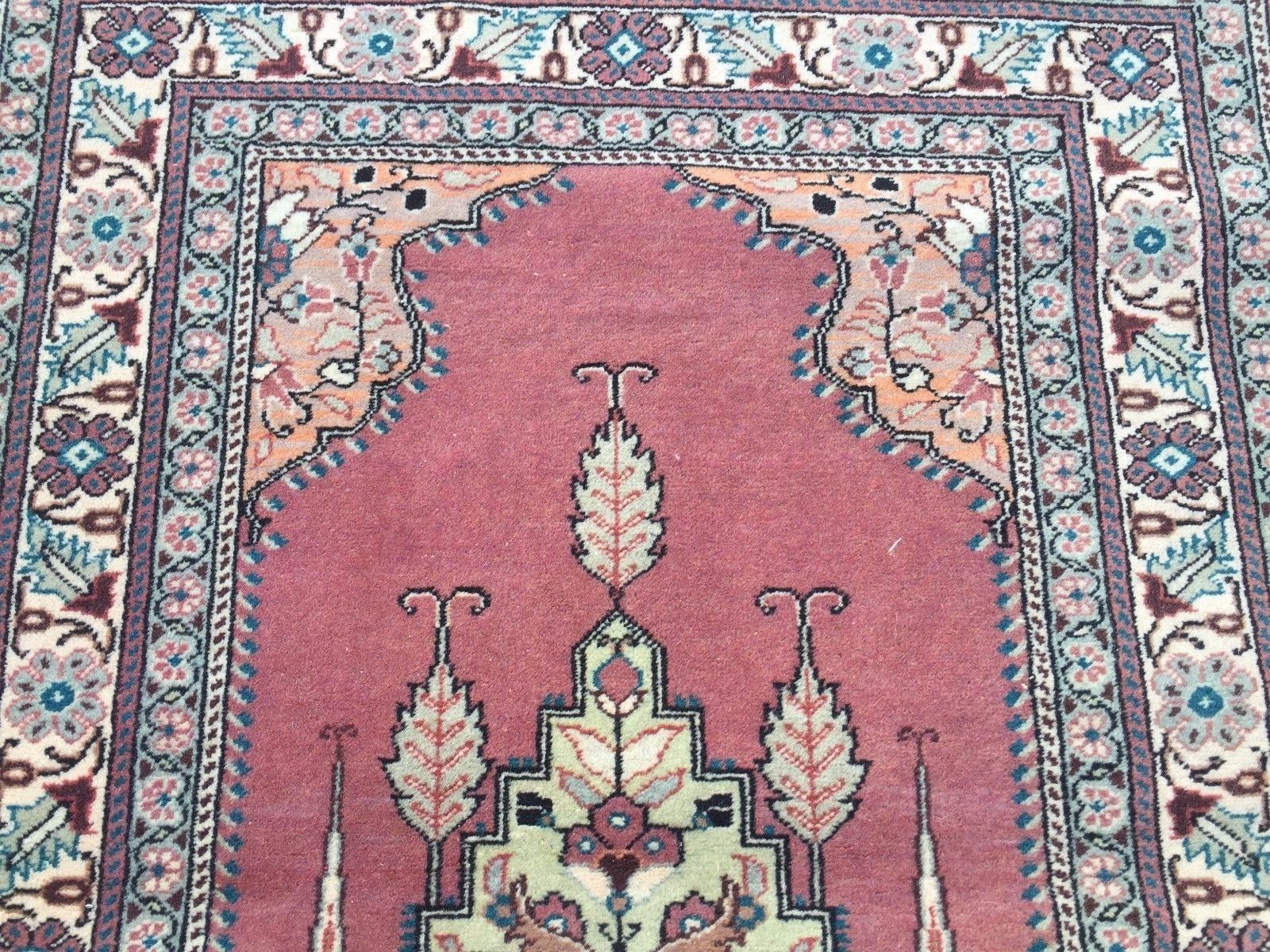 Old Turkish Rug 150x91cm Wool Hand Knotted Country Home Tribal Boho Vintage Uk photo 267.0