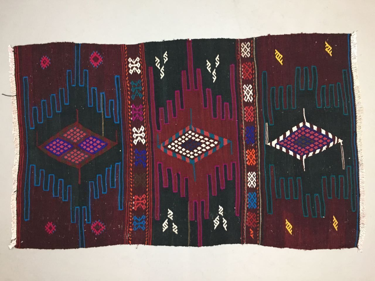 Turkish Kilim Rug 140x86cm Shabby Vintage Old Wool Country Home Decor Kelim photo for sale