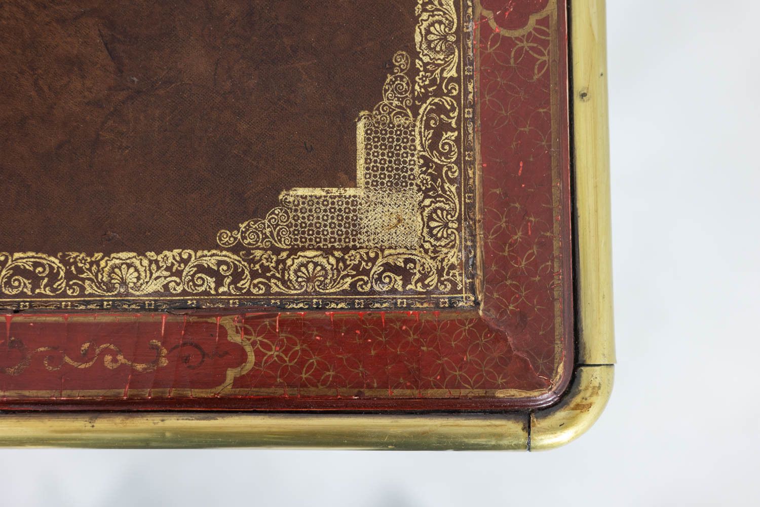 Louis XV Style Flat Desk Decorated With Lake Scenes. Circa 1850. photo Furniture