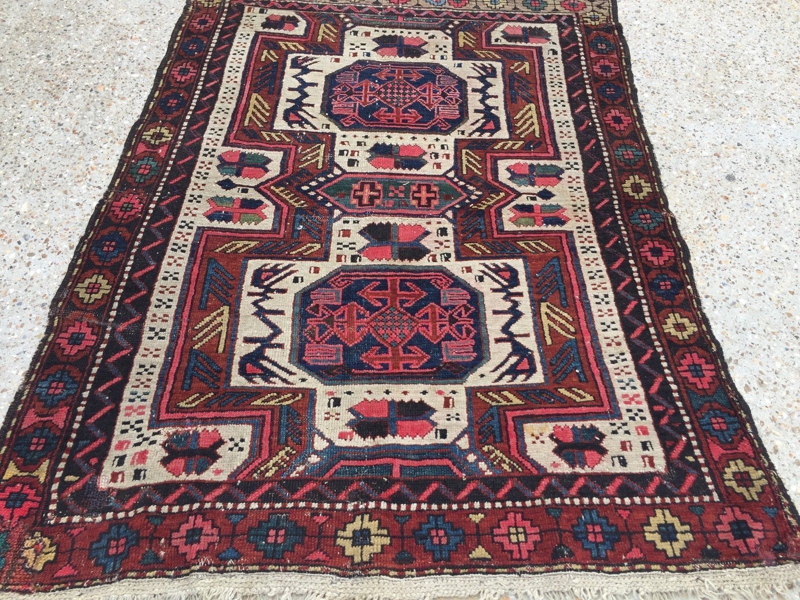 Old Kazak Rug 140x105cm Wool Oriental Hand Made Carpet photo 435.0