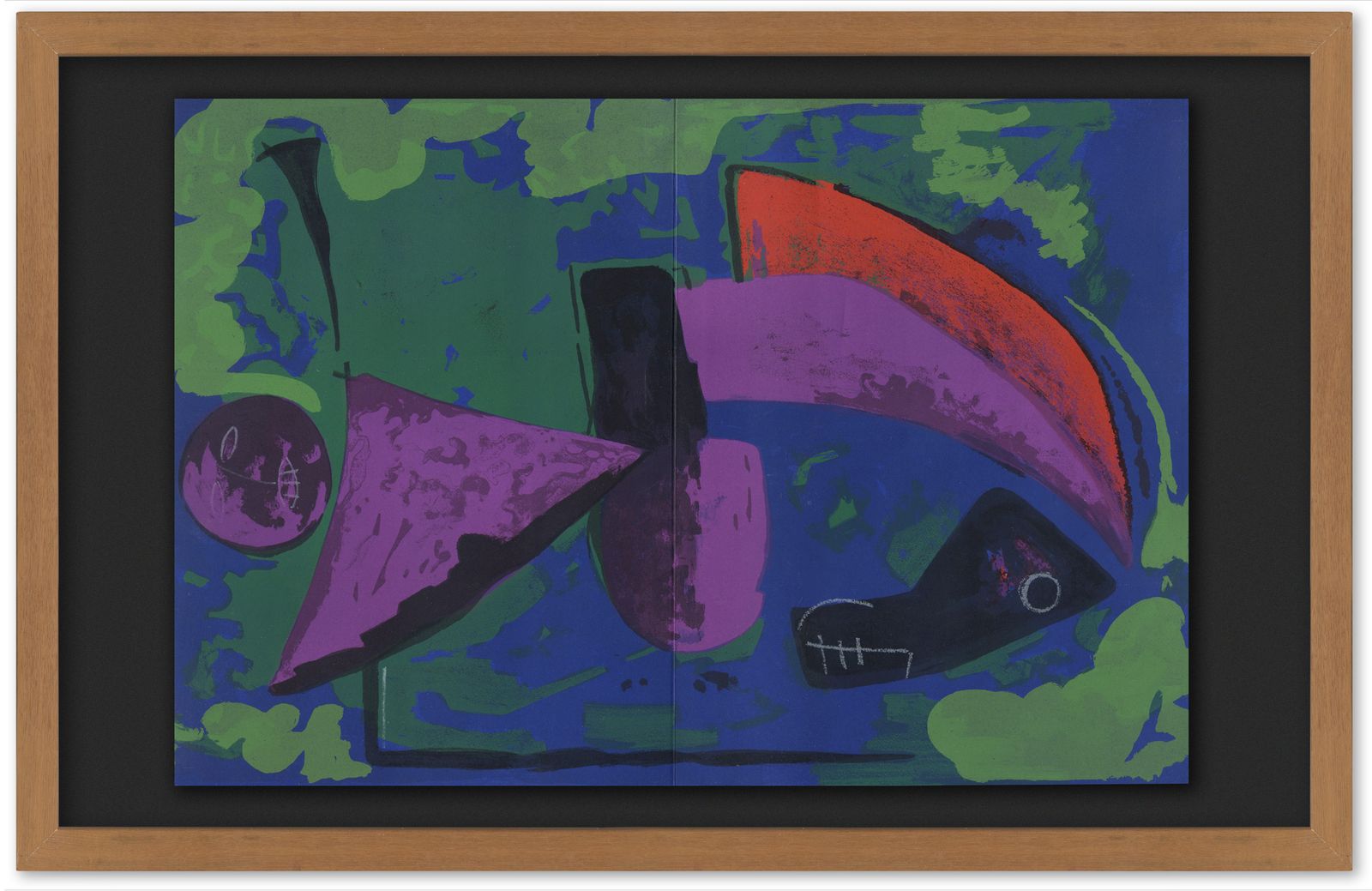 Beautiful Framed Cubist/Abstract 1968 Lithograph