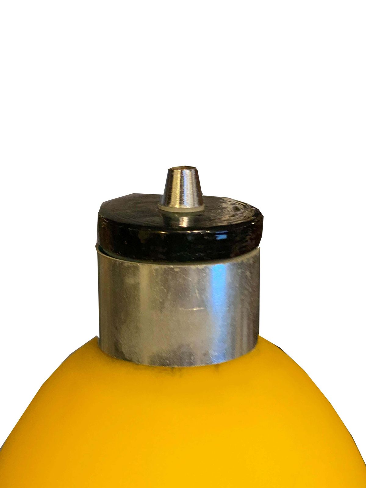 Metal Spot Monopunto Yellow Glass Chandelier, Italy, 1980s photo for sale