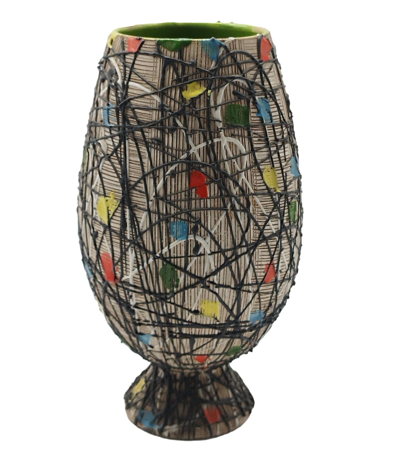 F.Lli Fanciullacci Hand Painted Terracotta Vase, Italy 1960 photo furniture