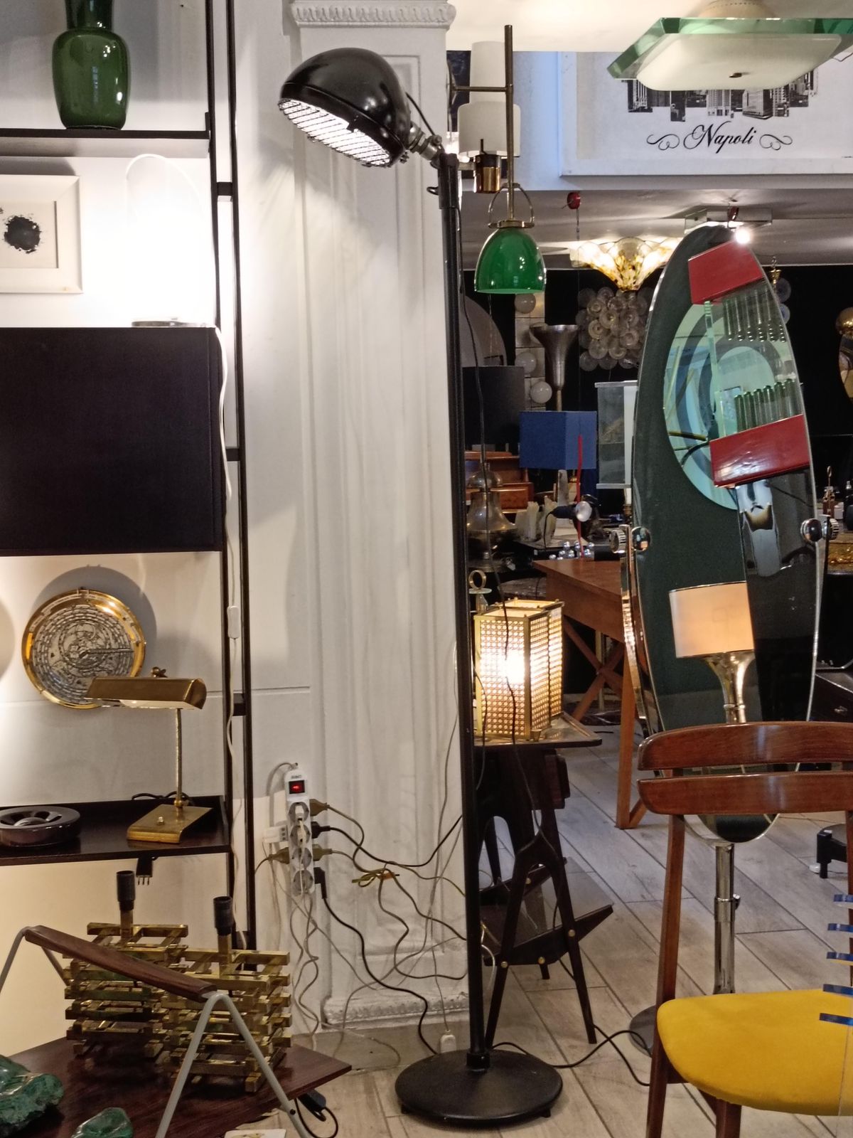 Industrial Black Metal Floor Lamp, Italy 1980s photo vinterior