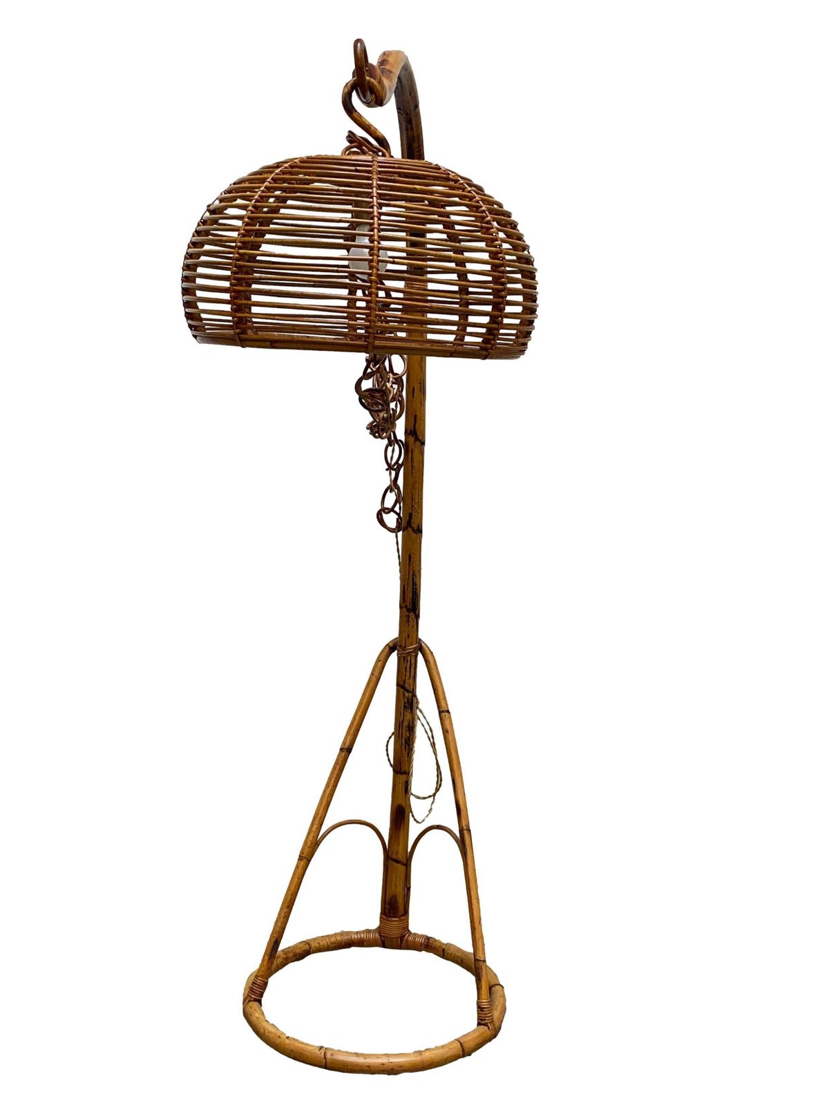 Bamboo And Rattan Italian Floor Lamp, 1960s photo for sale