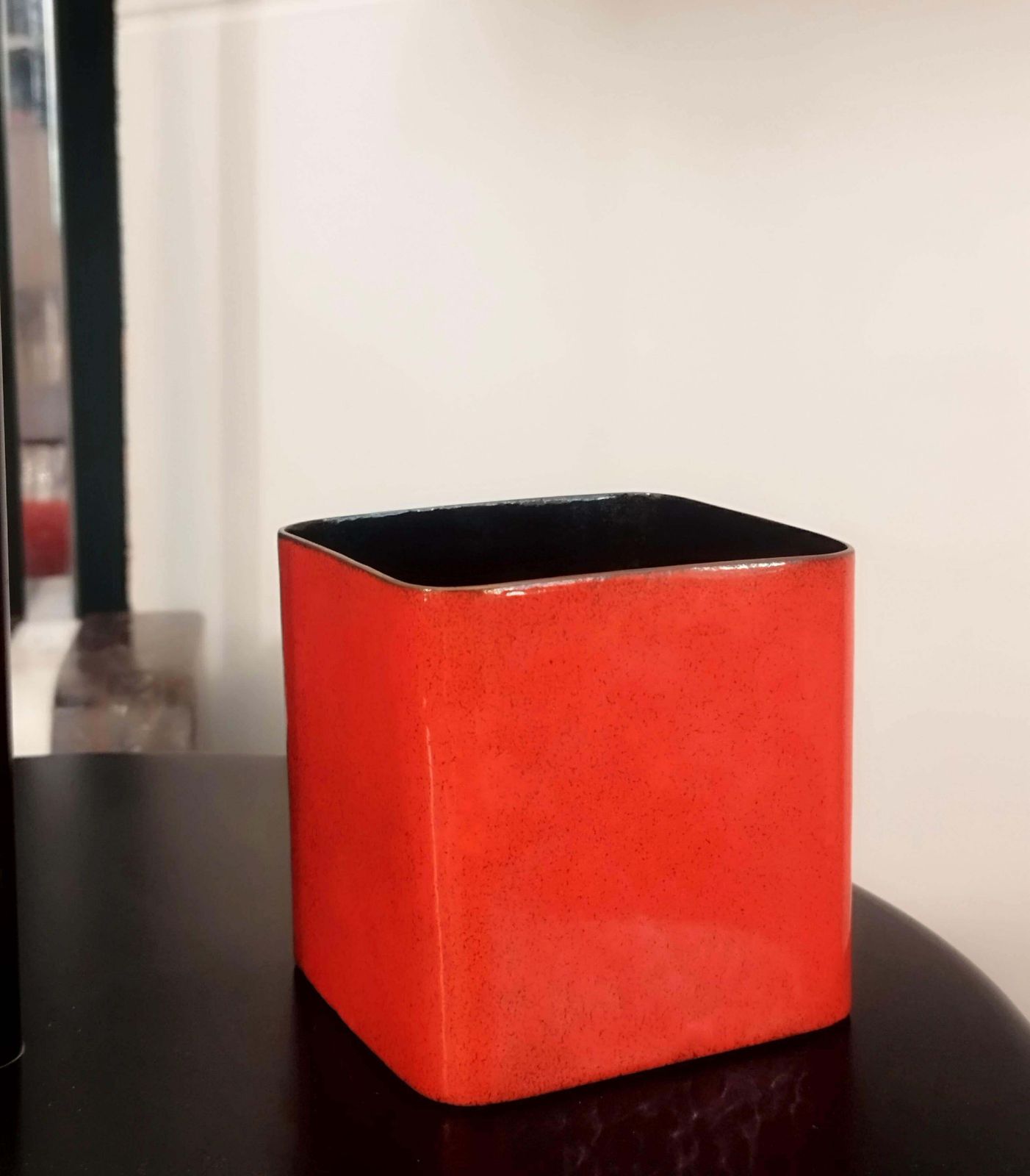 Paolo De Poli Small Enameled Copper Planter Holder, Italy 1950s photo vintage