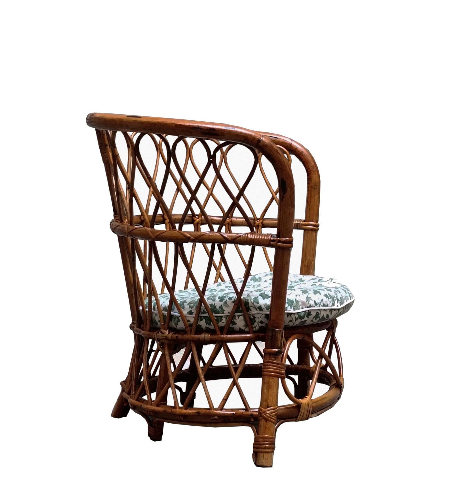 Lio Carminati For Home And Garden Round Rattan Armchair, Italy 1960s photo furniture