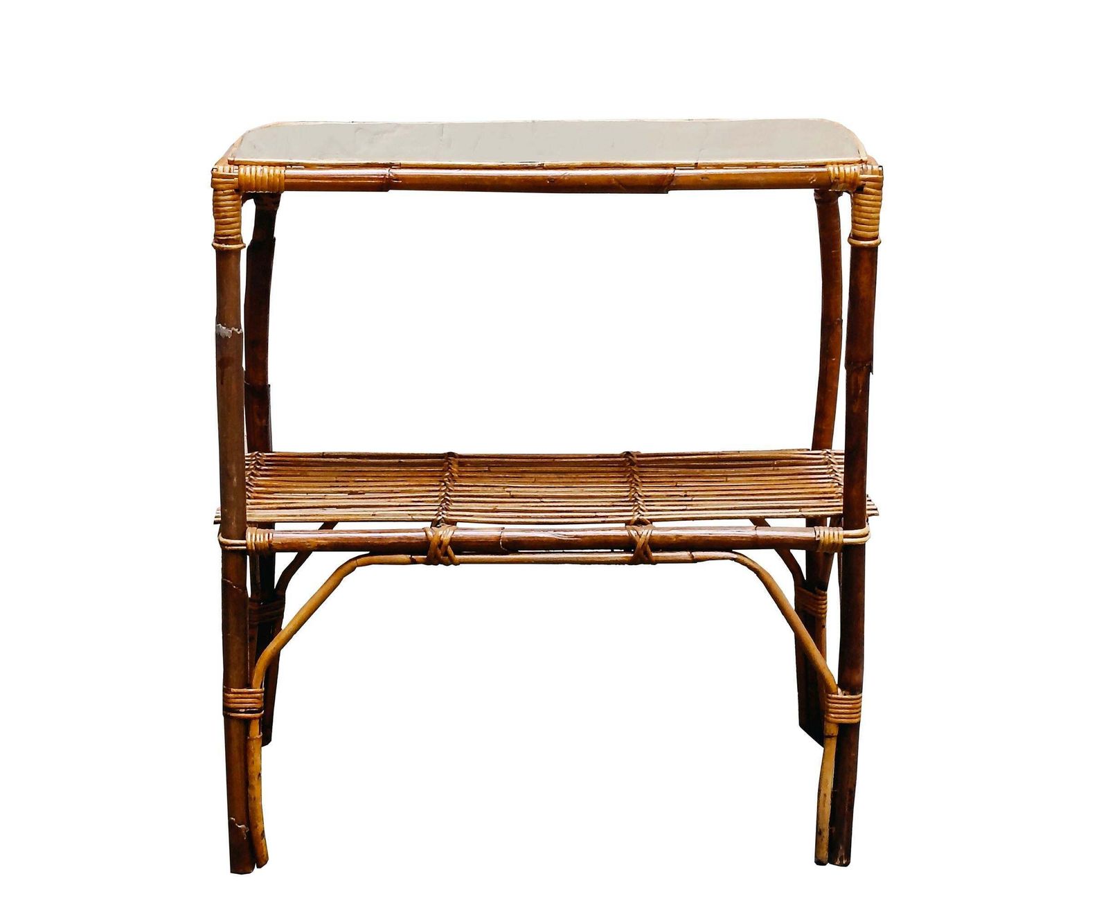 Franco Albini Attrib. Bamboo And Rattan Console Table, Italy 1960s photo for sale