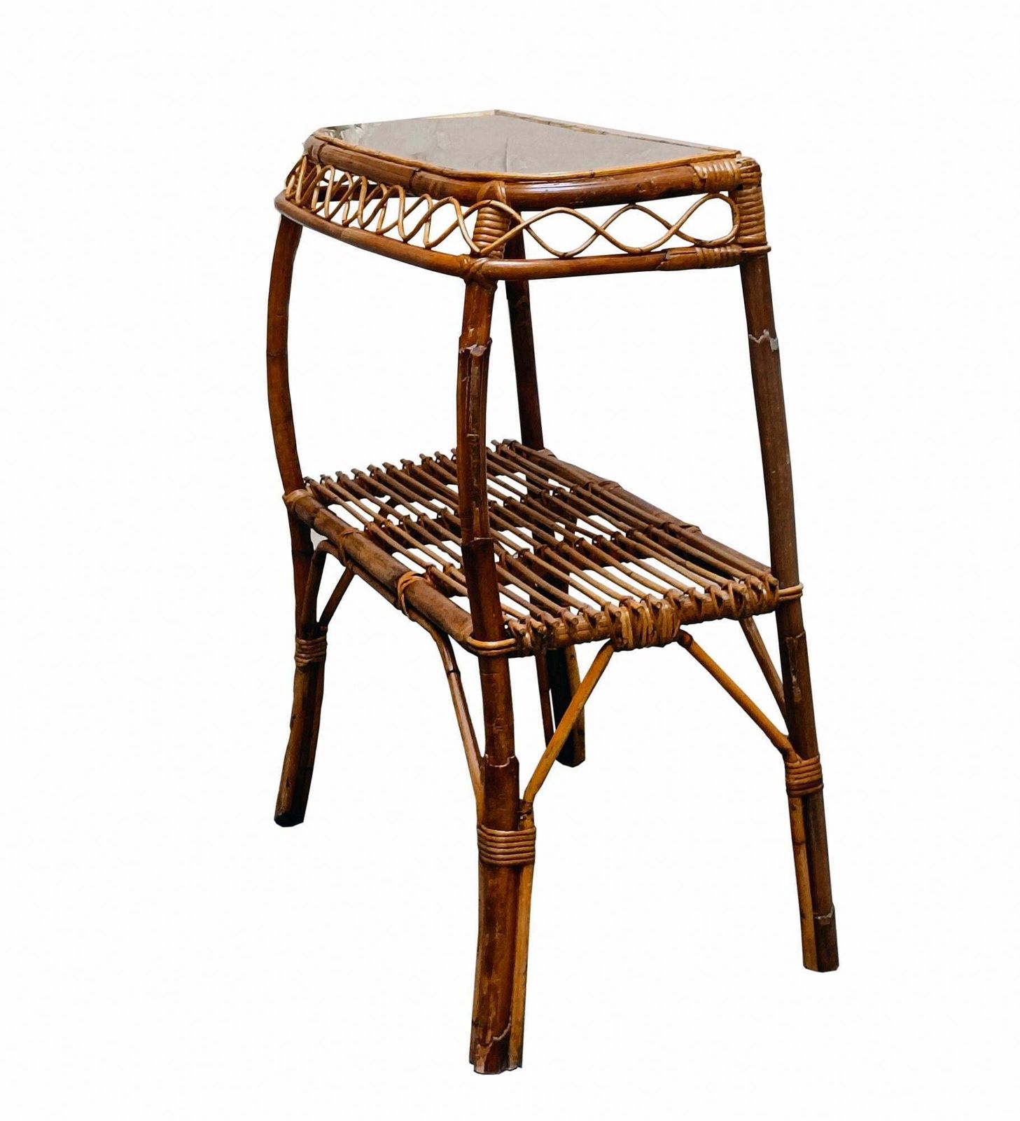 Franco Albini Attrib. Bamboo And Rattan Console Table, Italy 1960s photo Furniture