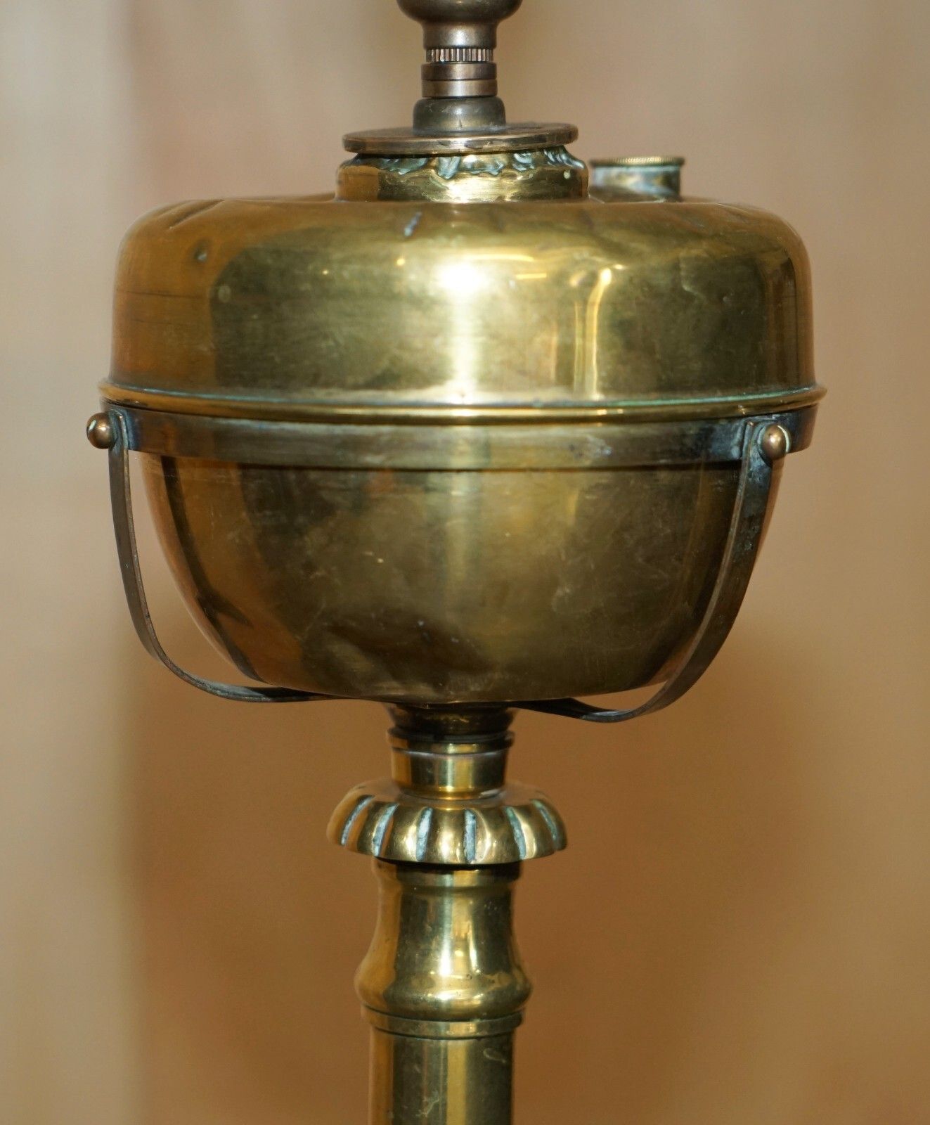 photo furniture Military Interest Antique Victorian Floor Standing Electric Converted Oil Lamp