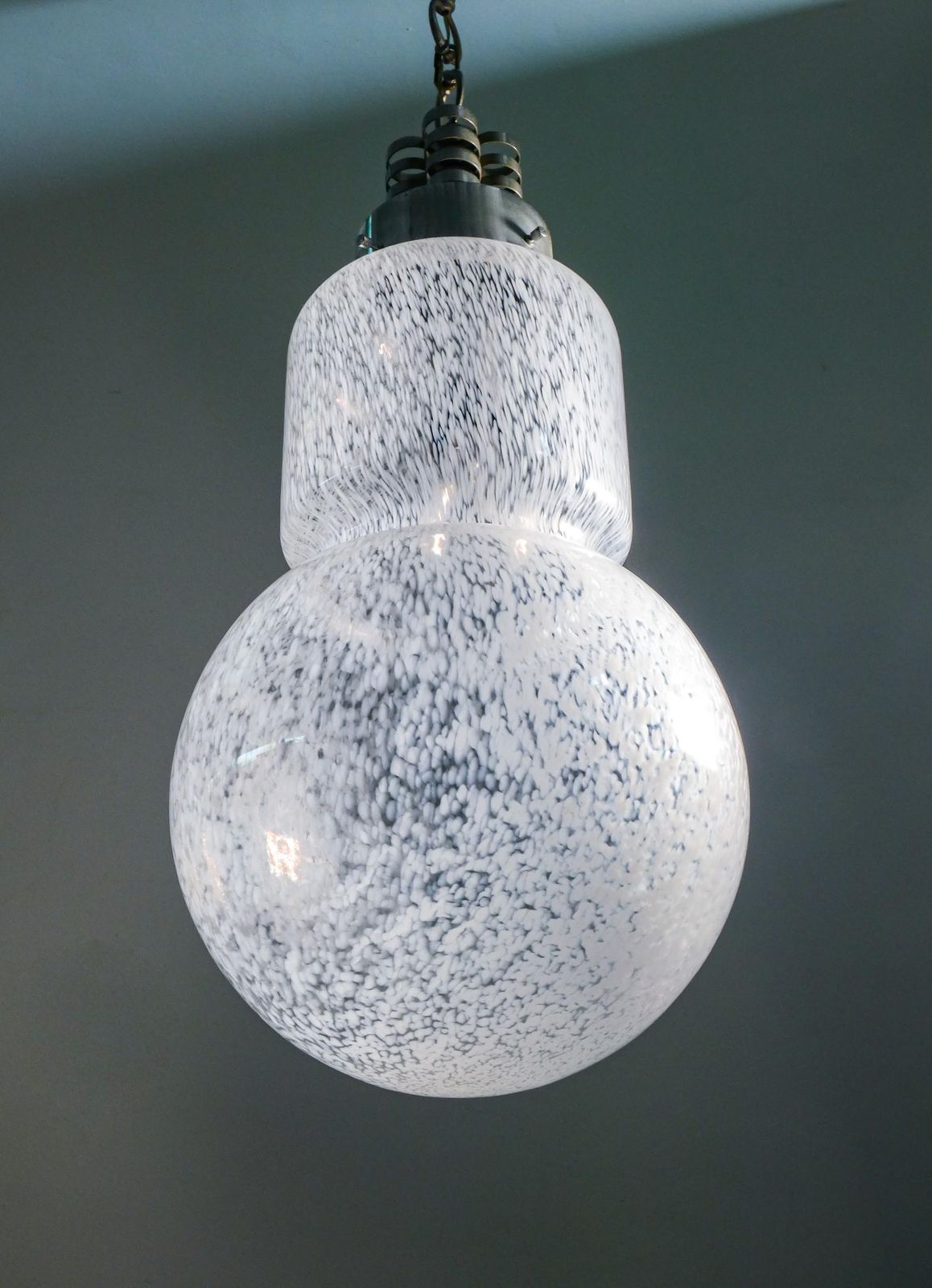 Space Age Chandelier Designed By Mazzega In Speckled Blown Glass. Murano, 1970s photo Lighting