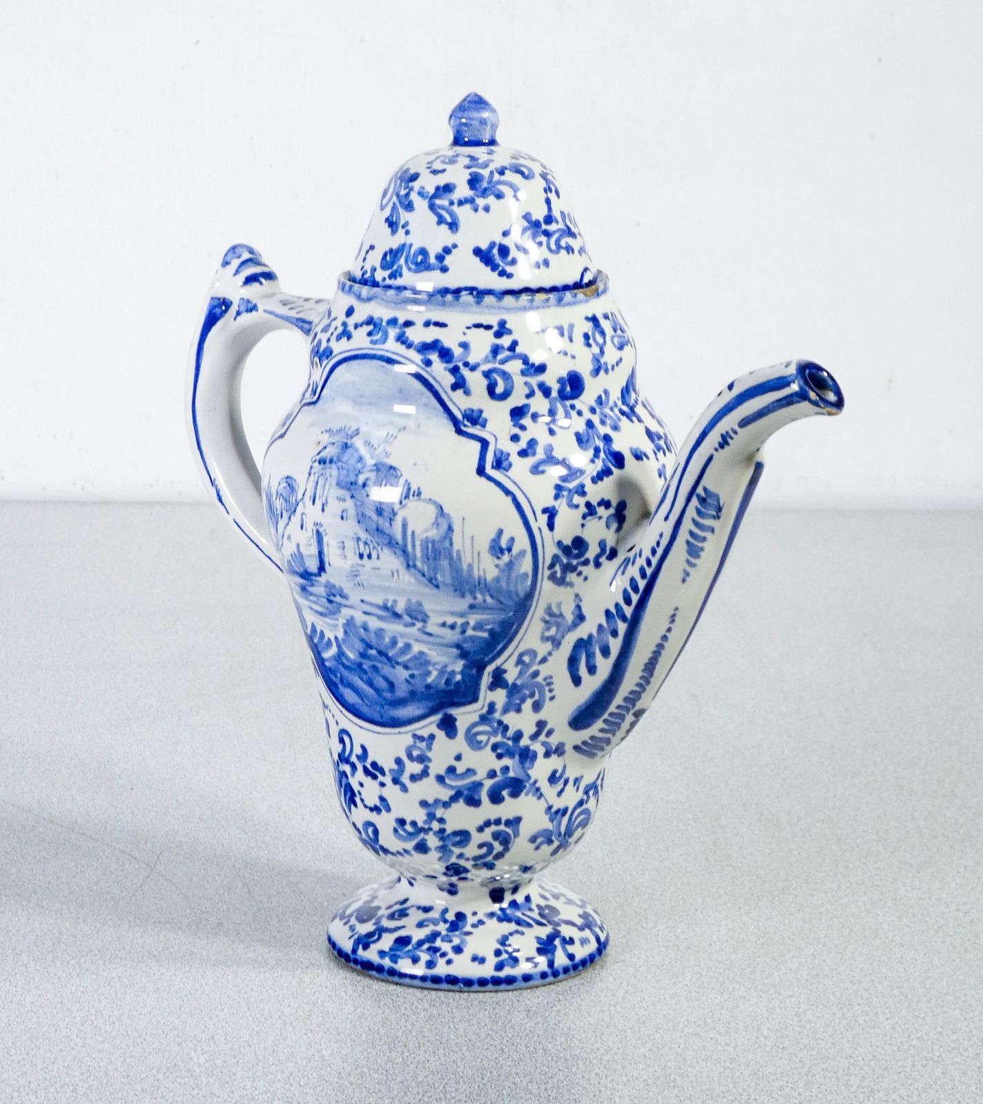 Albisola Ceramic Jug, Hand Painted, Alba Docilia Manufacture, Italy, Early 20thc photo Home Decor