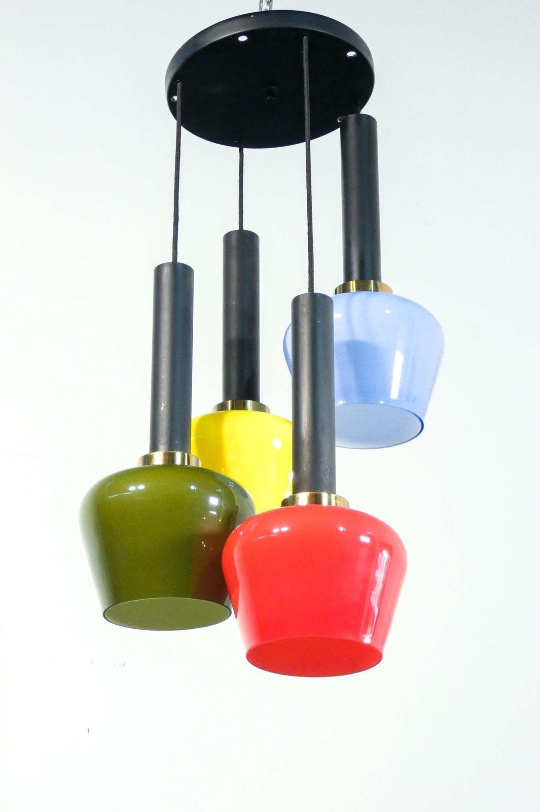 Italian Chandelier In Glass And Metal, Design Referable To Vistosi, Italy, 1960s photo 1193.0