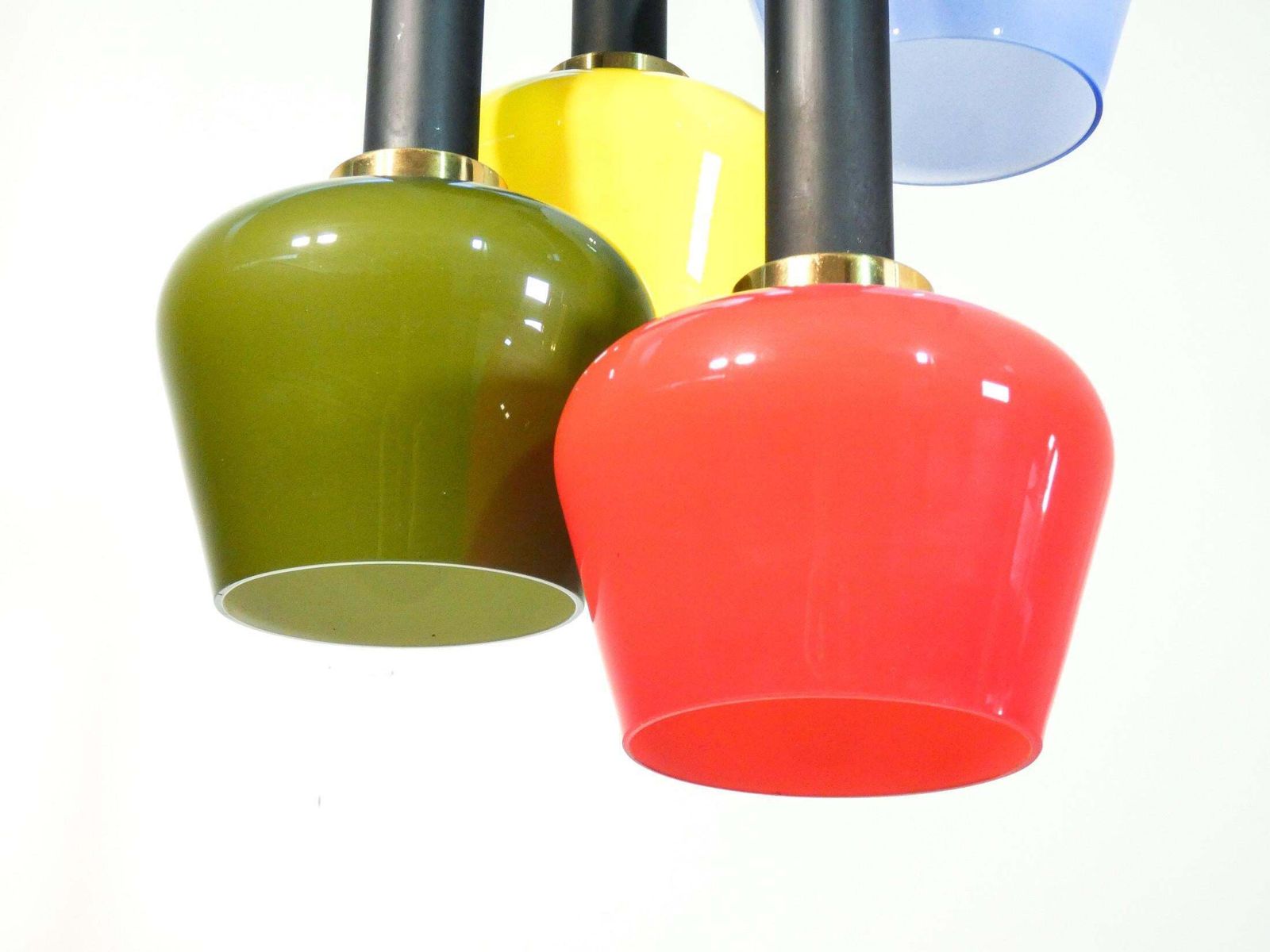 Italian Chandelier In Glass And Metal, Design Referable To Vistosi, Italy, 1960s photo buy