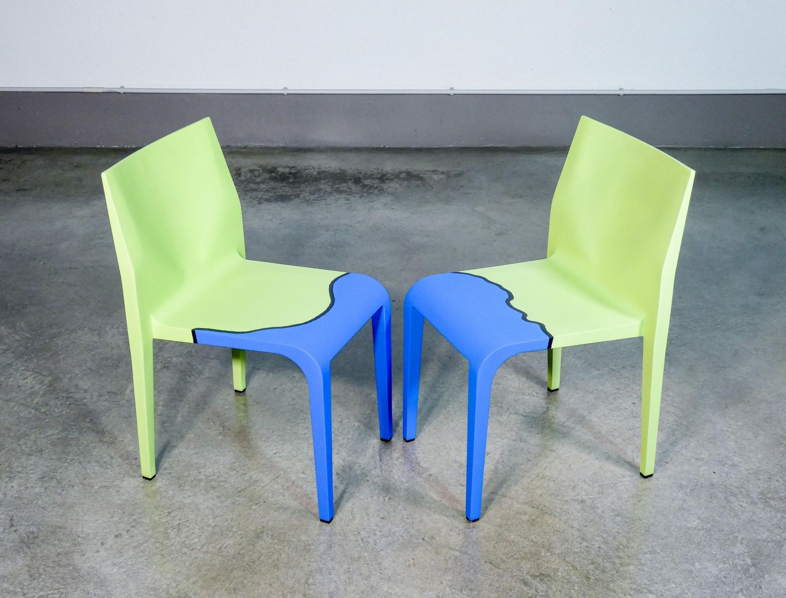 Pair Of Laleggera Chairs, Part Of The Work "Mezzoterra Mezzomare" By Pistoletto photo for sale