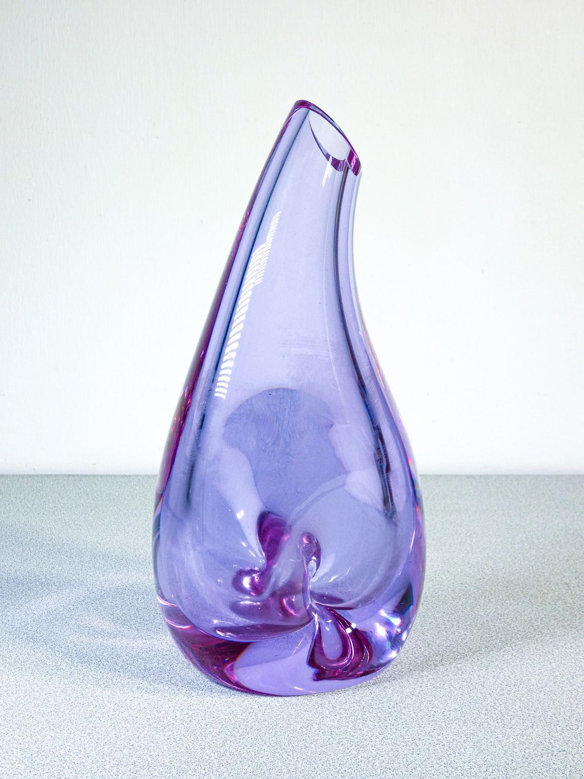 Sevres Blown Glass Vase, Iridescent Coloring. France, 1980s photo 571.0