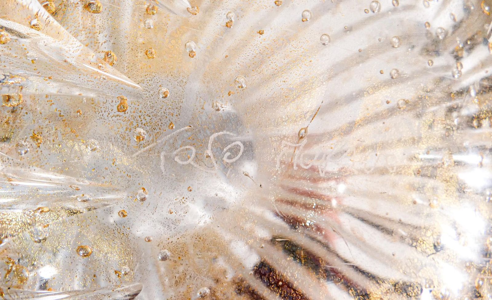 photo buy Toso Murano Design Vase, Transparent Blown Glass Bullicant, Corded