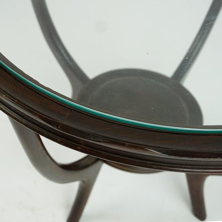 Circular Italian Mid Century Glass Top Coffee Table Attr. To Carlo Di Carli photo 758.0