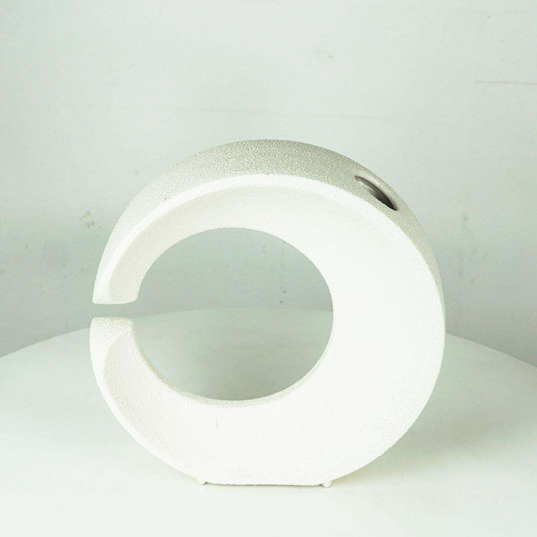White Italian Midcentury Ceramic Vase By Roberto Rigon For Bertoncello photo furniture