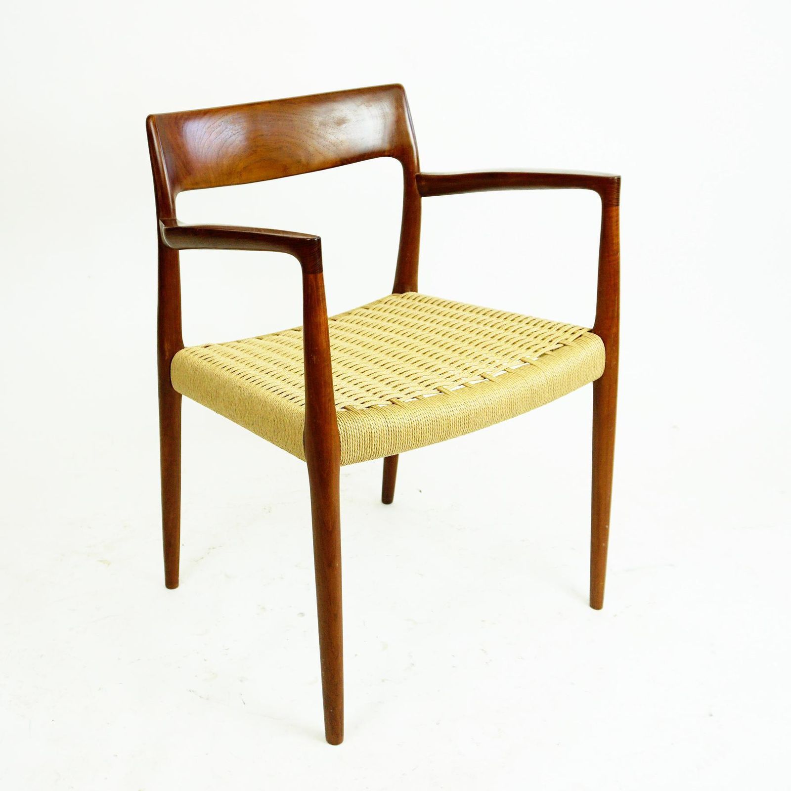Scandinavian Modern Mod. 57 Teak And Papercord Armchair By Niels Otto Moller photo furniture