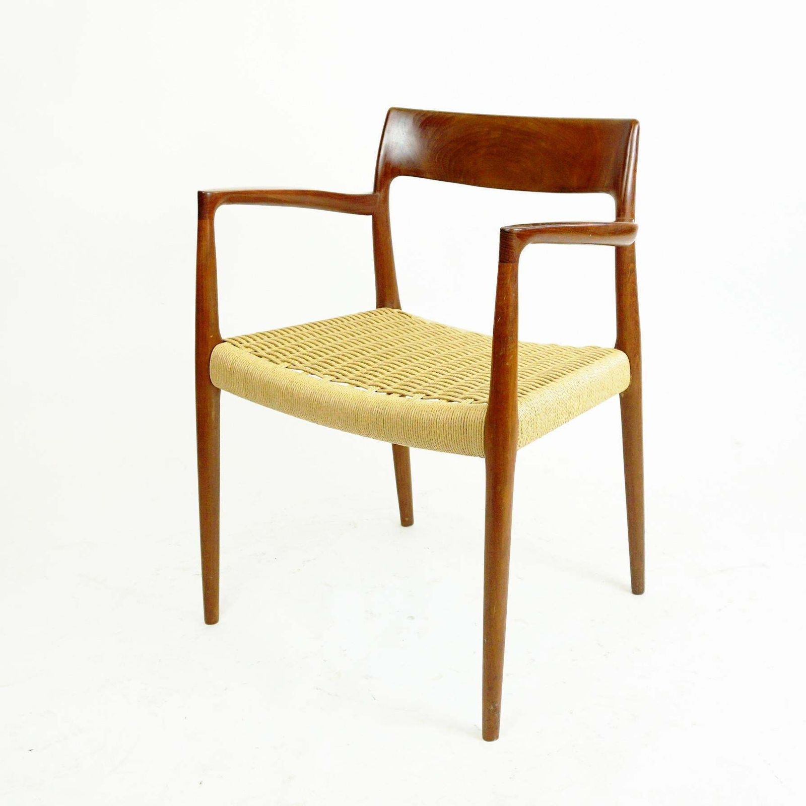 2386.0 Scandinavian Modern Mod. 57 Teak And Papercord Armchair By Niels Otto Moller photo