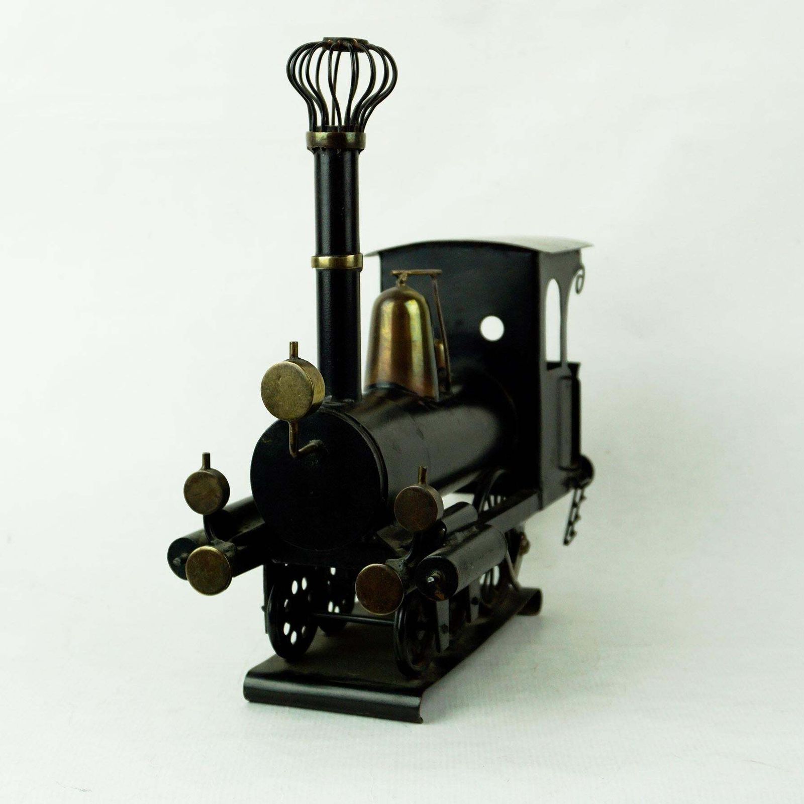 Austrian Midcentury Brass And Black Metal, Locomotive By Hagenauer Vienna photo for sale
