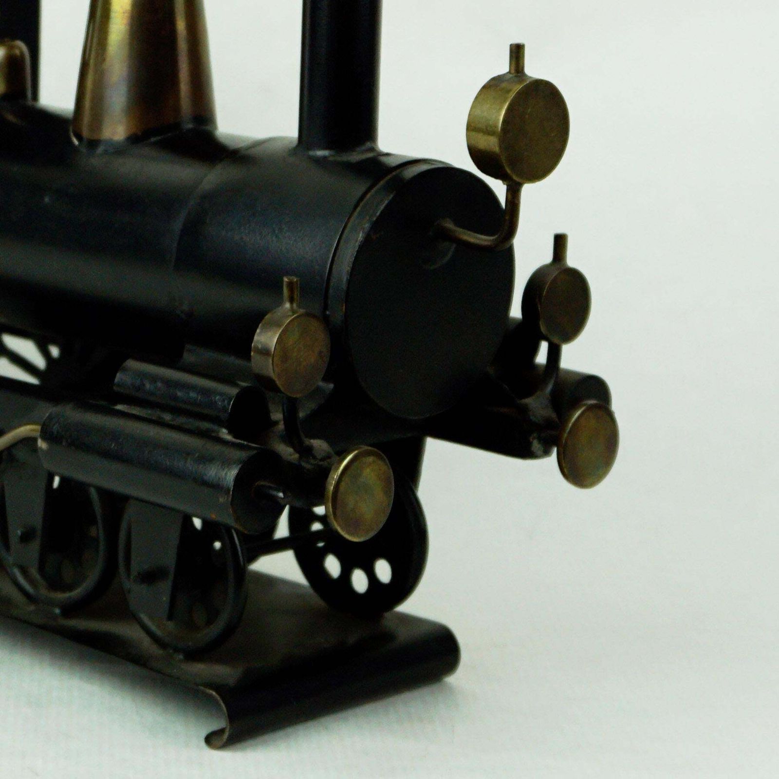 Austrian Midcentury Brass And Black Metal, Locomotive By Hagenauer Vienna photo Art