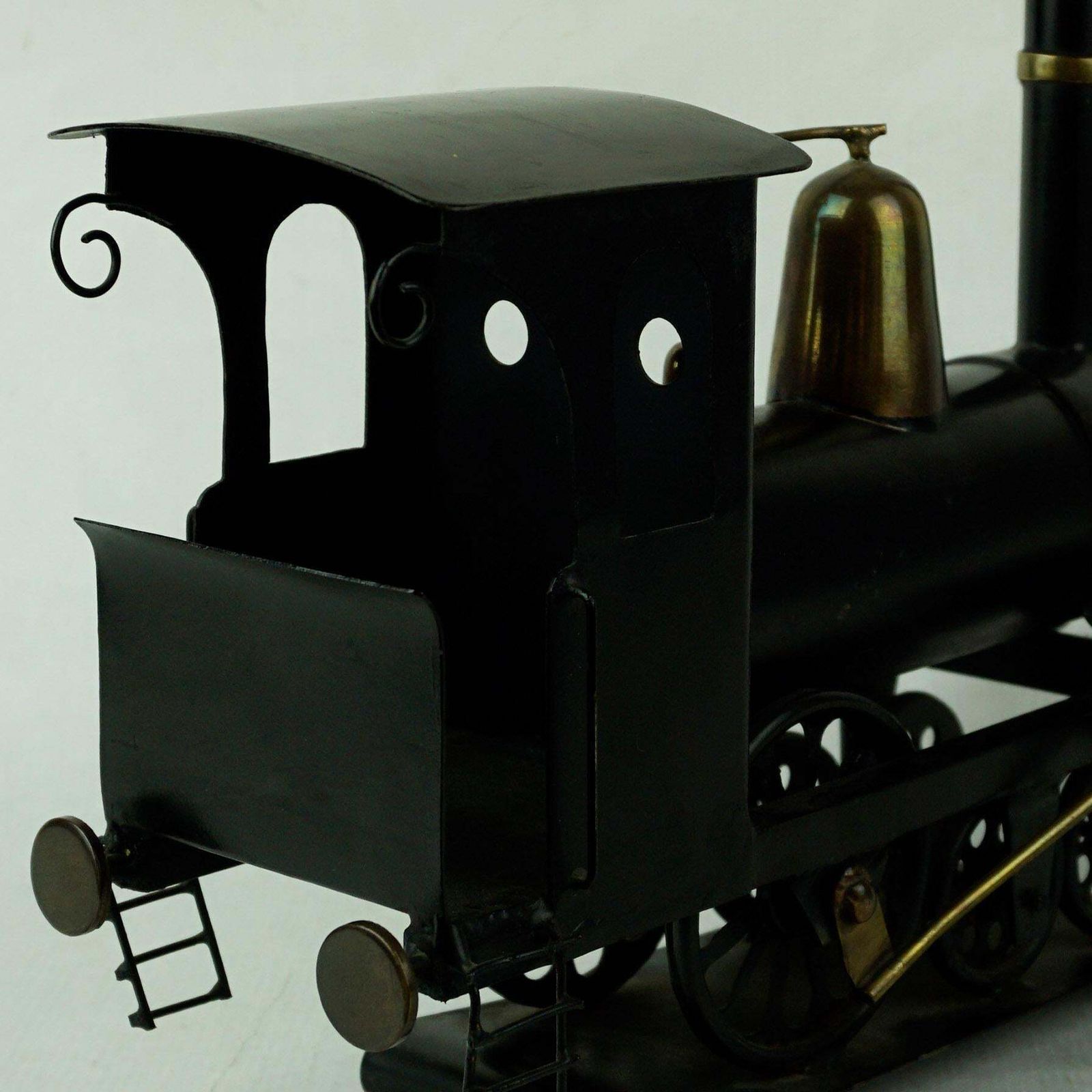 Austrian Midcentury Brass And Black Metal, Locomotive By Hagenauer Vienna photo vinterior
