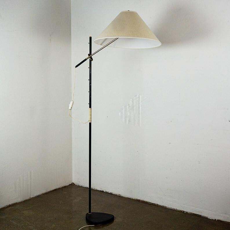 Austrian Midcentury Brass Floor Lamp Mod. 2097 Pelikan By J.T. Kalmar photo vintage