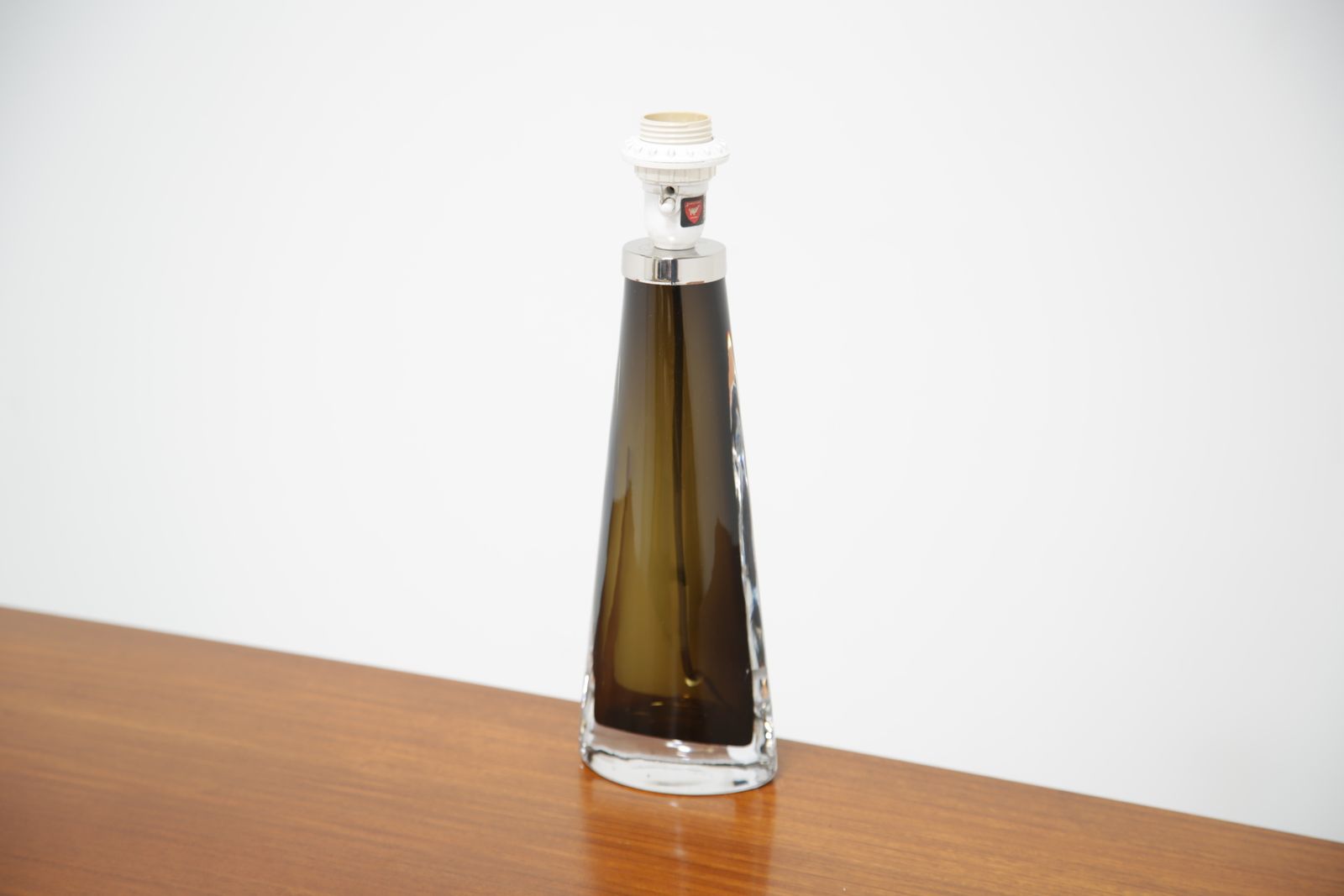 Vintage Swedish Olive Green Glass Table Lamp By Carl Fagerlund For Orrefors, 1960s. photo Lighting